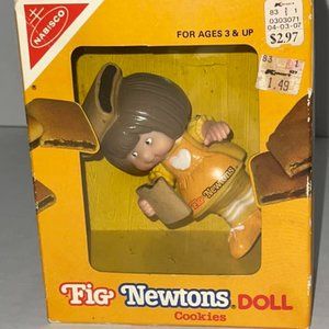 1983  NEW Vintage Nabisco Fig Newtons Cookie Vinyl Girl 4.5” Advertising Figure